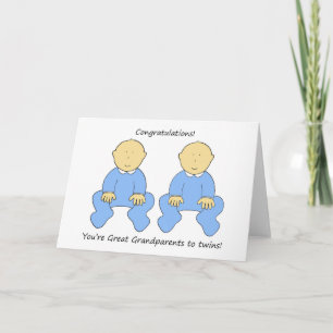 Carte Félicitations grands-parents à Twin Boys