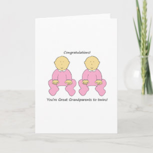 Carte Félicitations grands-parents à Twin Girls.