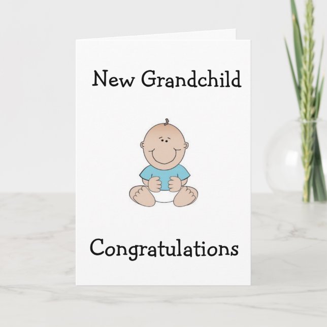 CARTE FÉLICITATIONS "GRANDS-PARENTS" SUR LE NOUVEAU PETI (Devant)