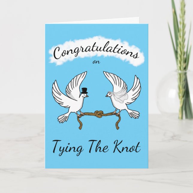 Carte Félicitations Mariage Card Doves Tying The Knot (Devant)