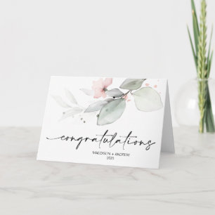 Carte Félicitations Mariage Fiançailles cadeau Floral