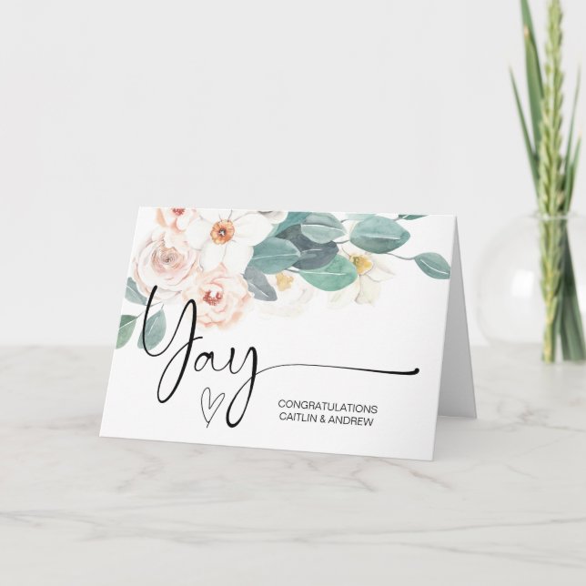 Carte Félicitations Mariage Fiançailles Yay Nouveau bébé (Devant)