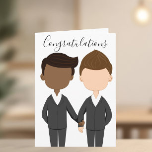 Carte Félicitations Mariage Gay Couple Interracial Homme