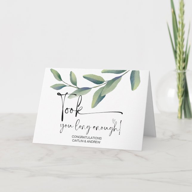 Carte Félicitations Mariage Jeunes Mariés Mariée et Mari (Devant)