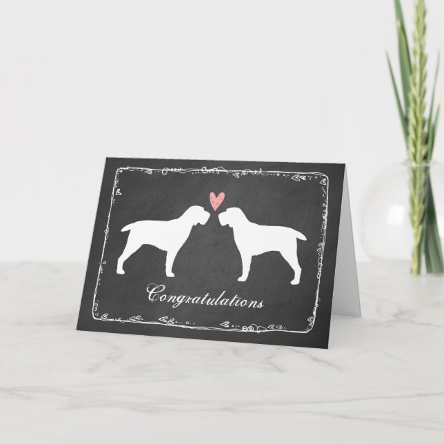 Carte Félicitations Mariages à Spinone Italianos (Devant)