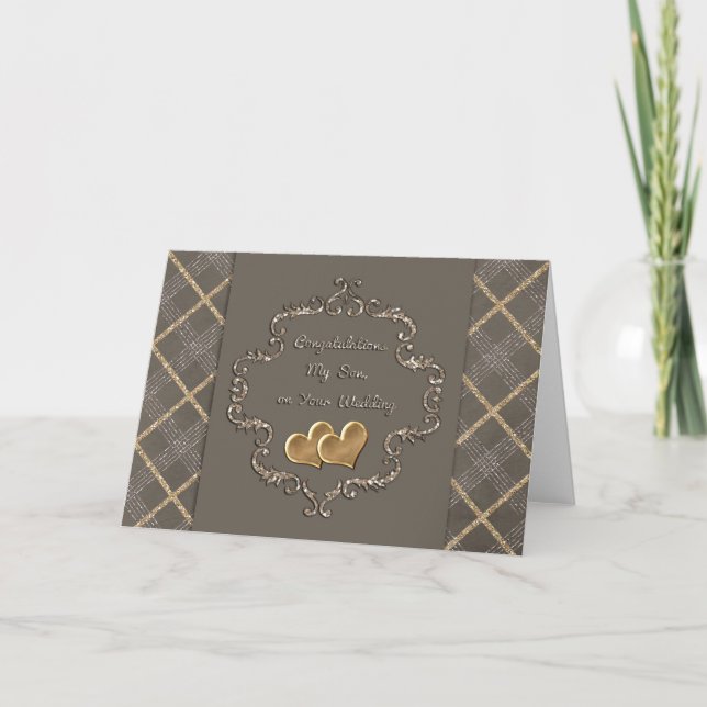 Carte Félicitations mariages de la mère-coeur d'or (Devant)