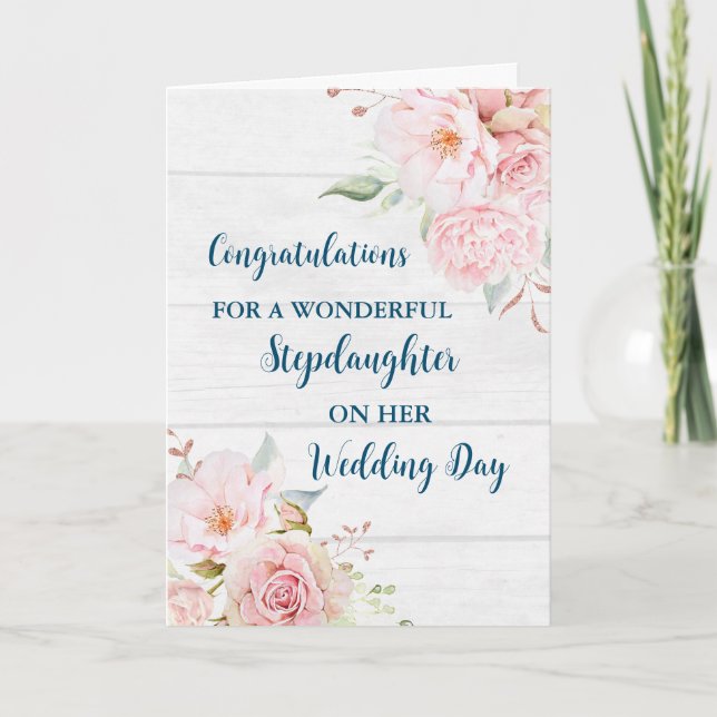 Carte Félicitations Mariages de Stepgirl Florale Rose (Devant)