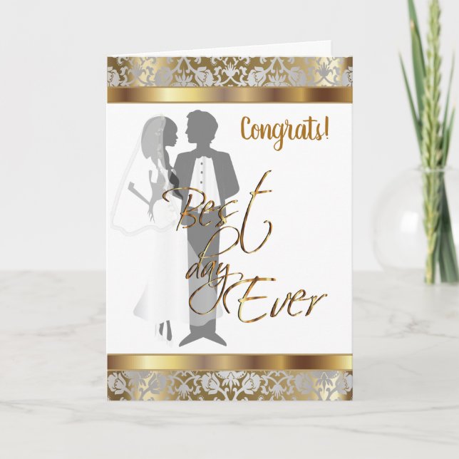 Carte Félicitations mariages - Meilleur Jour Jamais (Devant)