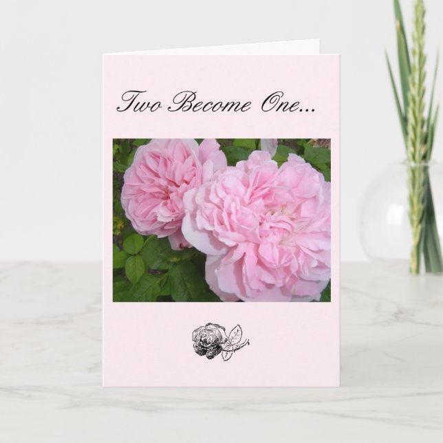 Carte Félicitations Mariages roses (Devant)