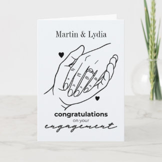 Carte Félicitations minimalistes pour vos fiançailles