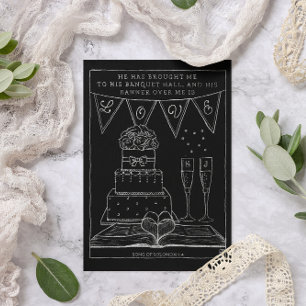Carte Félicitations Monogrammes de la bannière mariage