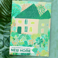 Félicitations New Home Jardin Aquarelle Cute