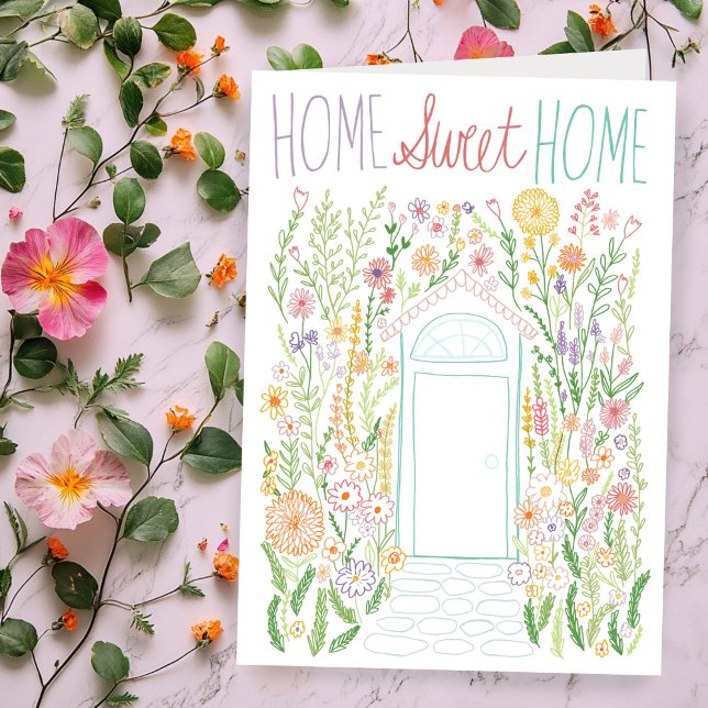 Carte Félicitations New Home Sweet Garden Door Custom (Congratulations New Home Sweet Garden Door Custom Card
)