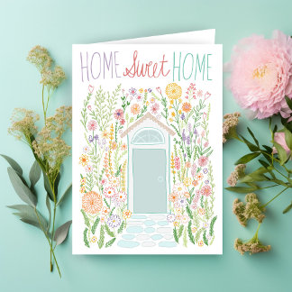 Carte Félicitations New Home Sweet Garden Door Custom