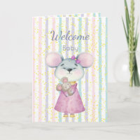 Félicitations Nouveau Bébé Amusant Mouse mignonne 