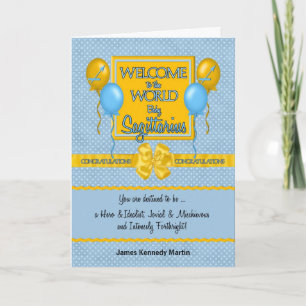 Carte Félicitations Nouveau bébé garçon Sagittarius