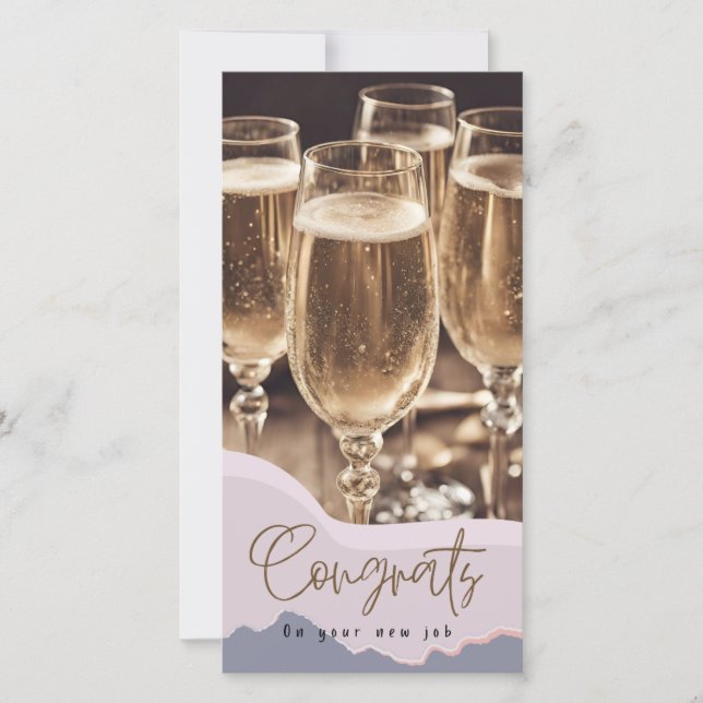 Carte Félicitations Nouveau Emploi Moderne Élégant Félic (Devant)