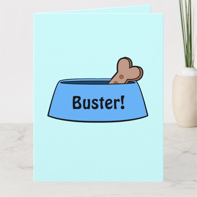 Carte Félicitations Nouveau Nom de chien Bowl personnali (Devant)