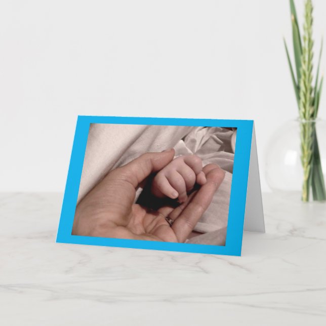 Carte Félicitations Nouvelle maman et bébé garçon Fête d (Devant)