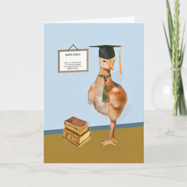 Carte Félicitations, obtention du diplôme, oiseau (Devant)