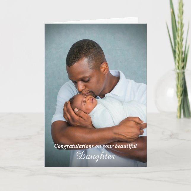 Carte Félicitations Papa Maman Nouveau bébé Photo person (Devant)
