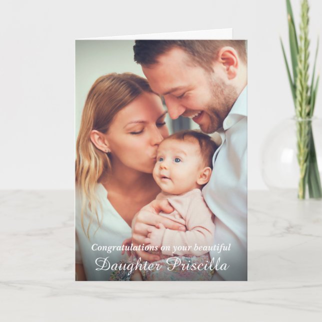 Carte Félicitations Parents Nouveau-né bébé photo person (Devant)
