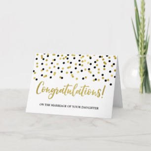 Carte Félicitations Parents of the Bride Gold Black