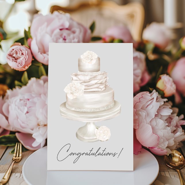 Carte Félicitations Pearl Peony Mariage Cake (Créateur téléchargé)