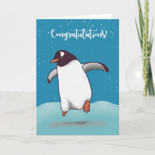 Carte Félicitations Penguin Jumping Pour La Joie