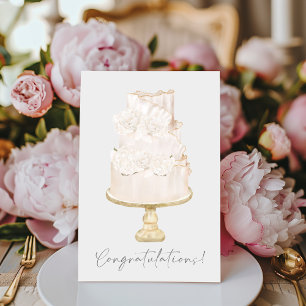 Carte Félicitations Peony Mariage Cake