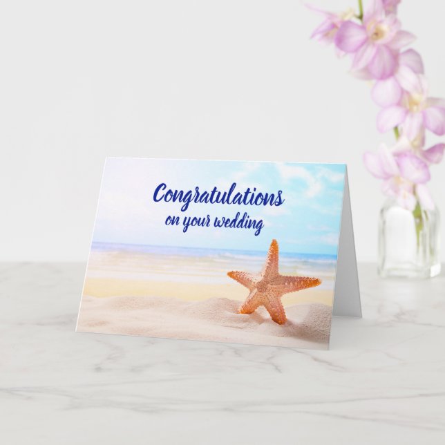Carte Félicitations personnalisables poisson-étoile mari (Orchidée)