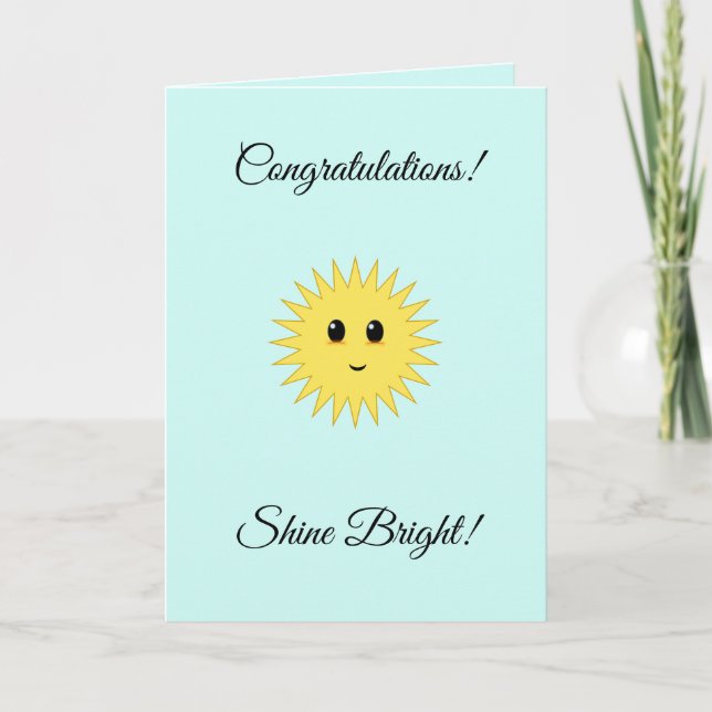 Carte Félicitations personnalisables Shine Bright Sun (Devant)