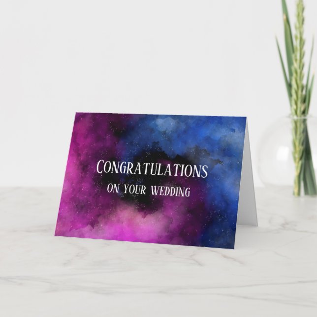 Carte Félicitations personnalisées mariage céleste (Devant)