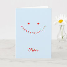 Félicitations personnalisées, visage souriant étoi