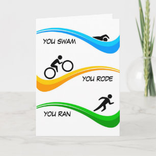 Carte Félicitations pour avoir terminé un Triathlon !