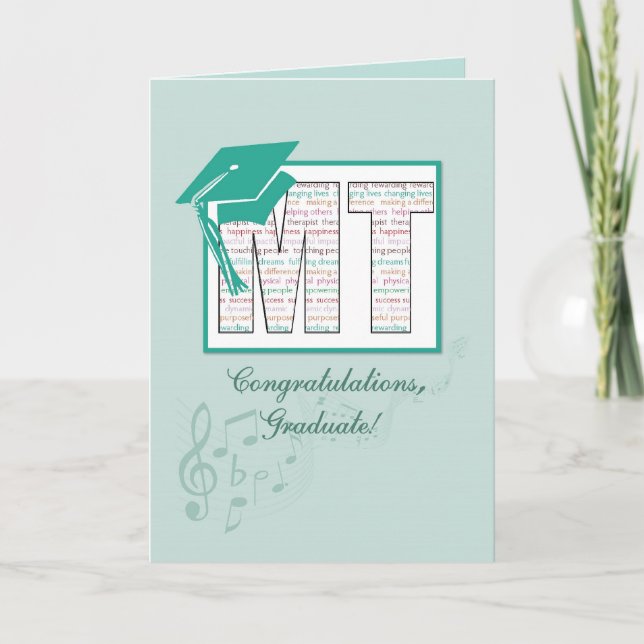Carte Félicitations pour la graduation en musicothérapie (Devant)