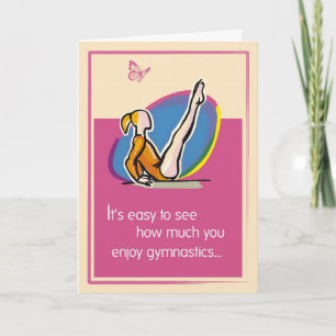 Carte Félicitations pour la gymnastique rose