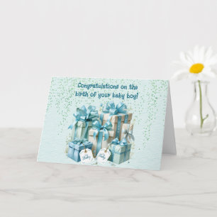 Carte Félicitations pour la naissance de votre bébé garç