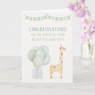 Carte Félicitations pour la naissance de votre bébé garç