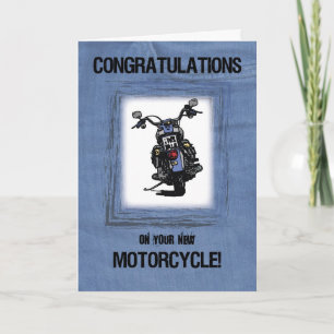 Carte Félicitations pour la nouvelle moto sur Jeans Look