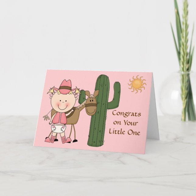 Carte Félicitations pour la nouvelle petite fille et le  (Devant)