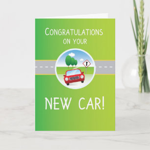 Carte Félicitations pour la nouvelle voiture, Car on Roa