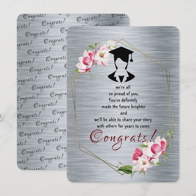 Carte Félicitations pour la remise des diplômes (Devant / Derrière)