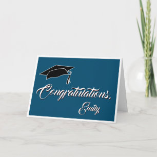 Carte Félicitations pour la remise des diplômes bleu sim