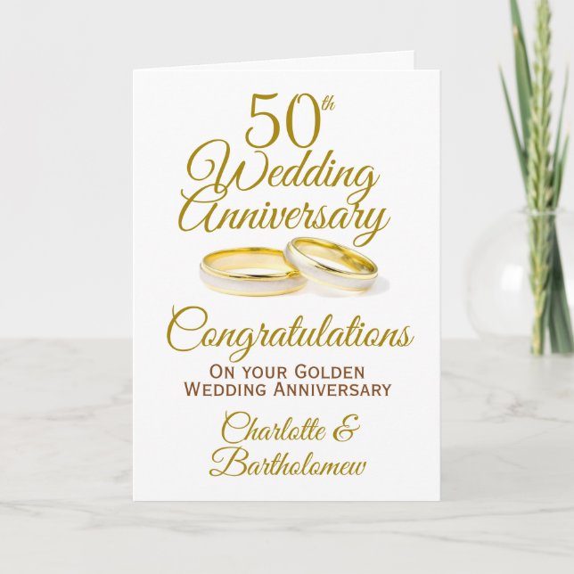 Carte Félicitations pour le 50e anniversaire du Mariage (Devant)