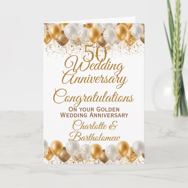 Carte Félicitations pour le 50e anniversaire du Mariage (Devant)