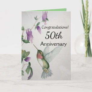 Carte Félicitations pour le 50e anniversaire Hummingbird