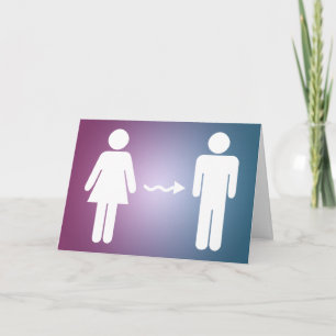 Carte félicitations pour le changement de genre