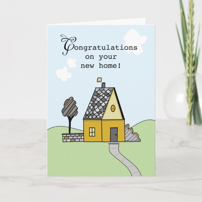 Carte Félicitations pour le dessin simple et doux de New (Devant)