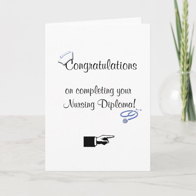 Carte Félicitations pour le diplôme en soins infirmiers- (Devant)